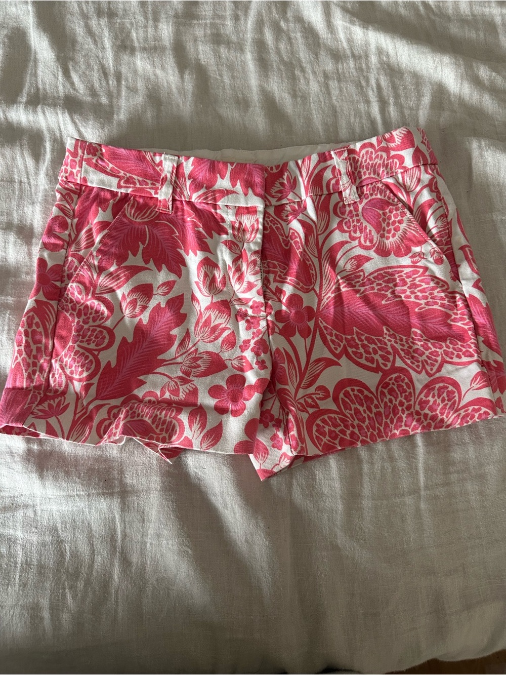 J. Crew Pink and White Floral Cotton Shorts
